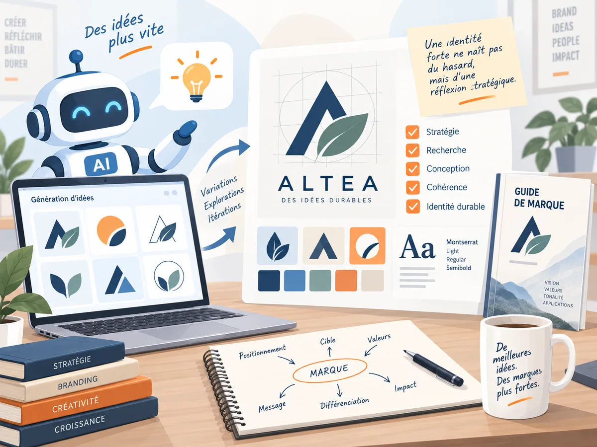 Illustration : un logo généré par intelligence artificielle, bonne ou mauvaise idée